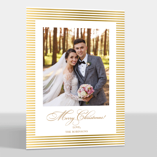 Gold Foil Press Paragon Flat Holiday Photo Cards